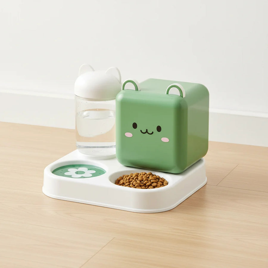 Gamelle 2-en-1 Nuage Oreilles Chat – Hydratation & Repas Sans Effort